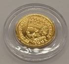 1901 INDIAN HEAD Cent Penny U.S. Coin 24K GOLD PLATED in Capsule w/ COA