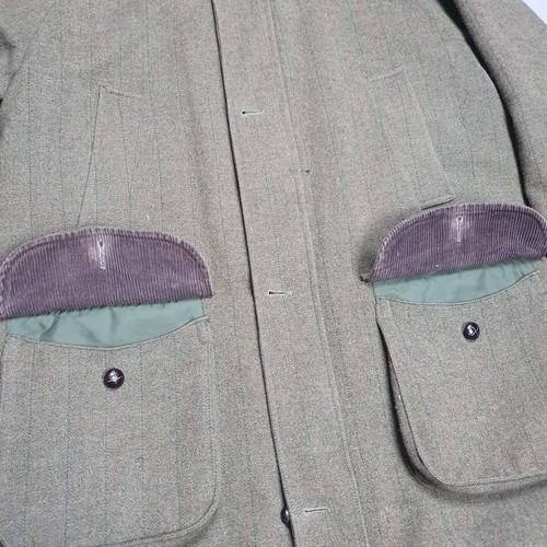 Barbour Derby Tweed Wool Coat Mens Vintage 90s Green Jacket Size C44 /112CM XL - Picture 10 of 16