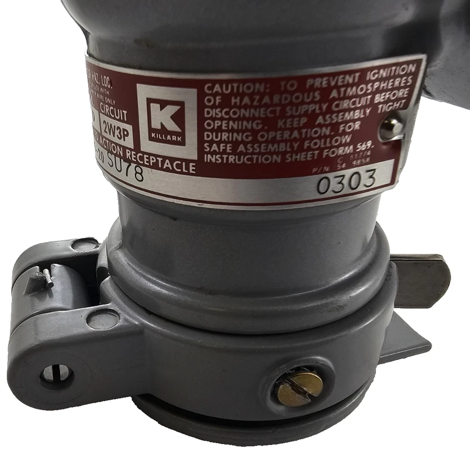 Killark KRS-20 SU78 0303 Delayed Action Receptacle 20A 600V Explosion Proof - Image 3 of 4