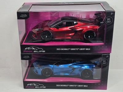 Jada 1:24 Pink Slips 2020 & 2023 Liberty Walk Corvette Diecast