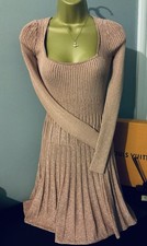 Pristine GUESS New Salmon Pink Knitted Shimmering Dress Stunning Size S UK 10