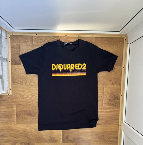Dsquared2, DSQUARED2 VINTAGE CLASSIC LOGO BLACK T SHIRT SIZE L
