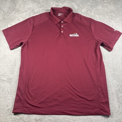 Nike Daytona International Speedway Burgundy Golf Polo Size XL