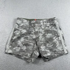 Spanx Shorts Womens Size M Gray Camo 5" STRETCH TWILL Shorts Elastic Waist