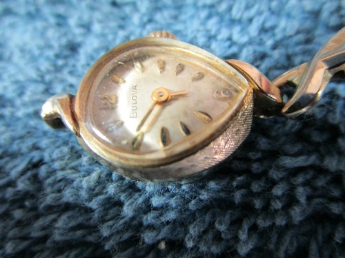 Bulova 10K Gold Uhr M6 R49101 Damen Speidel 10K GF Top Band läuft läuft läuft 160-7Z - Bild 3 von 11