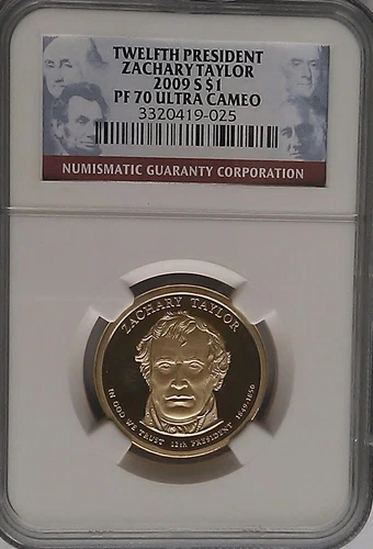 NGC PF70 2009-S Proof ZACHARY TAYLOR 12th Presidential Dollar $1 US Top Grade PR