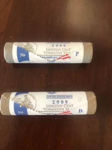 2009 Lincoln Cent  P and D US Mint Rolls Formative Years