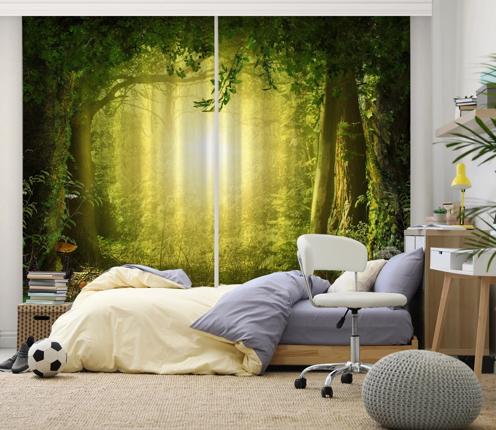 3D Sunshine Forest ZHUB065 Photo Curtain Window Blockout Fabric Vera 2023