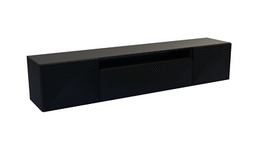 TV-Schrank Kaja Fernsehschrank TV-Lowboard 200 cm gefräste Fronten schwarz weiß
