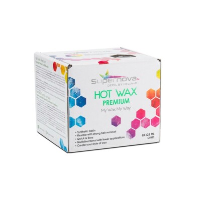 SuperNova Hot Wax Premium für starkes Haar & empfindliche Haut, einfache Anwendung 125 g x 8 Stück