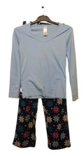 Avon Blue T-shirt & Snowflake Bottoms Pyjama Pajama Pj Set Ladies Christmas Gift