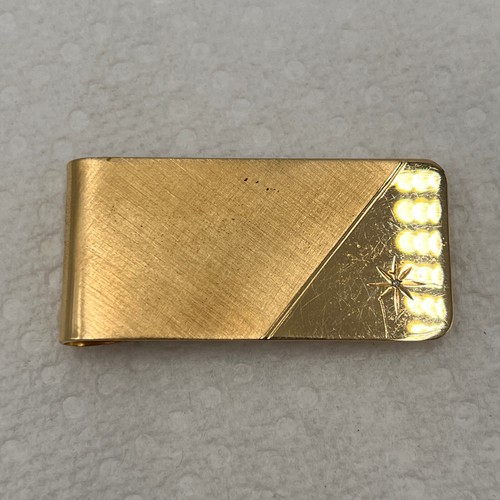 Vintage GOLD TONE WITH Star Money Clip MADE IN USA - Picture 2 of 11
