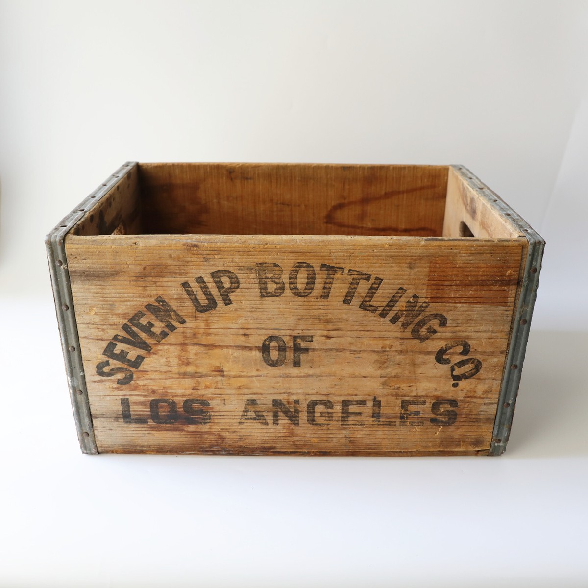 Vintage 7up Soda Wood Crate - 