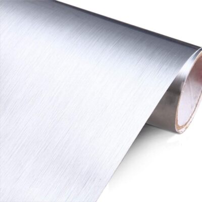 24'' X 118'' Silver Brush Stainless Steel Contact Paper For Appliances Self Adhesi