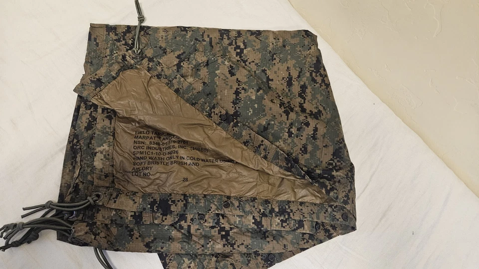 Lona em bom estado abrigo de lona militar USMC MARPAT camuflagem reversível USGI - Imagem 2 de 4