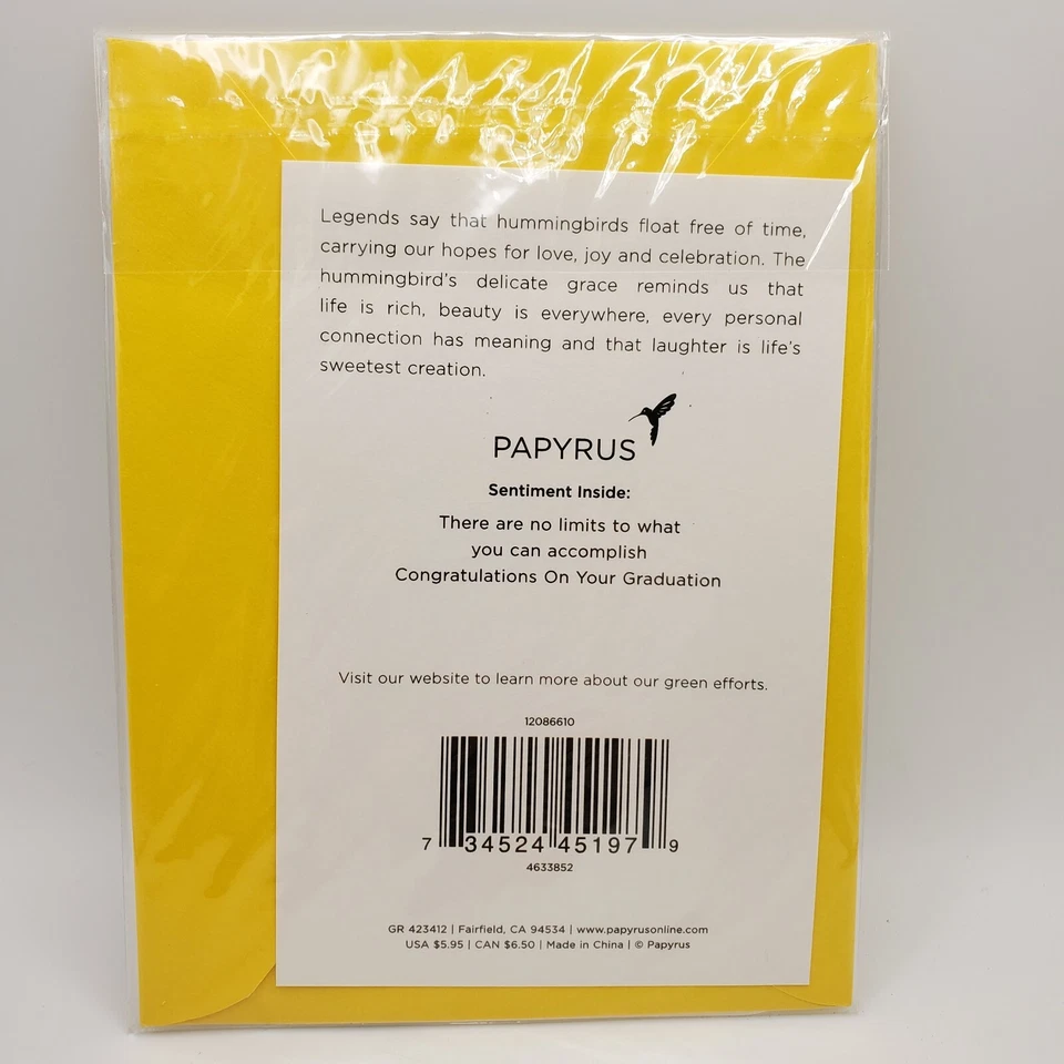 Papyrus Greeting Card Congradulations On Your Graduation Embossed - NEW SEALED - Image 2 of 2