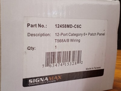 Signamax 12458MD-C6C 12-Port Patch Panel 