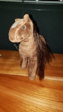 Whimzy Pets 6" Dark Brown plush horse w long mane