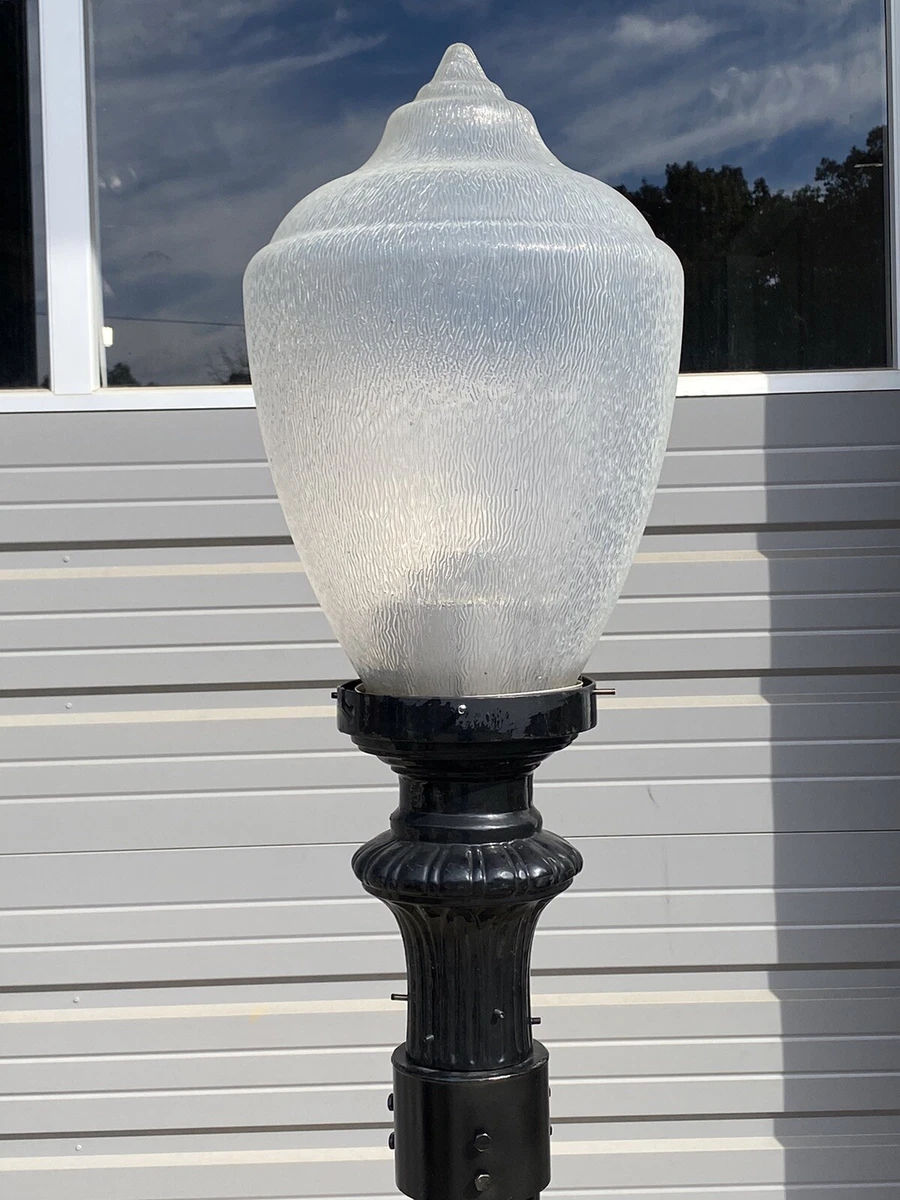 Vintage NYC Glass Street Light Pelham Bay Pole Lamp Street Light