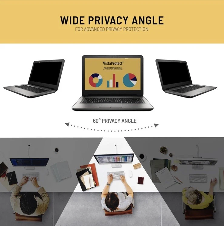 VistaProtect -Premium Privacy Filter Anti Blue Light Screen Protector for Laptop - Image 3 of 4