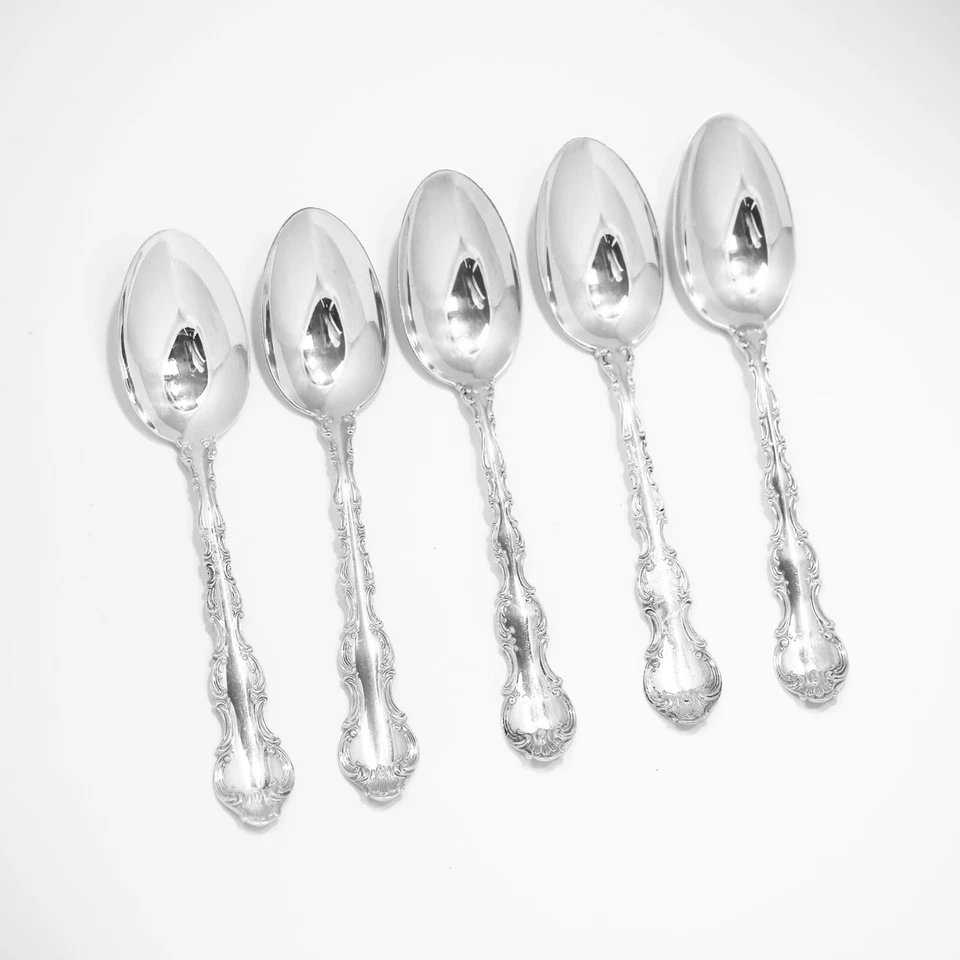 Набор из 5 ложек для обеденного супа из чистого серебра Birks Pompadour - Изображение 3 из 3