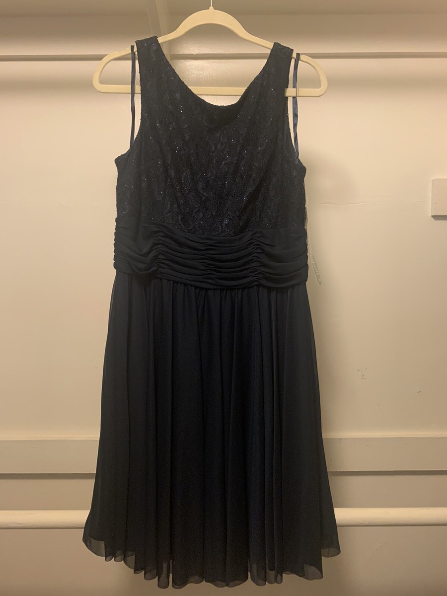 jessica howard missy dress blue Formal Cocktail Navy Chiffon Beaded 16 NWT Youll find versatile wardrobe Size:6 - 12 MONTHS Corporate uniforms KissProm A-line V Neck