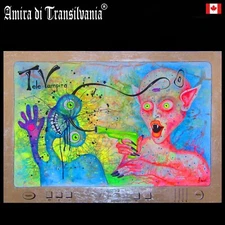 contemporary art painting pop comix cartoon modern psychedelic home decor aliens