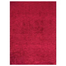 Eco-Friendly Hand Knotted Loom Silk Area Rug Solid Dark Red BBH Homes BBLS0111