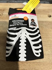 HALLOWEEN Skeleton 1 pc GLOW IN THE DARK Sleeper Pajamas 12month