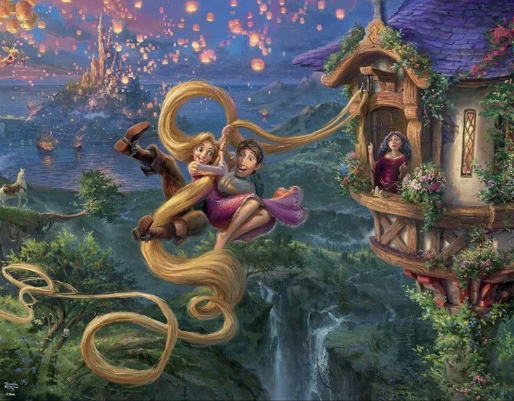Ceaco Thomas Kinkade Peter Pan Tangled Cinderella Disney 4-in-1 Puzzles 500 pcs - Image 2 of 4