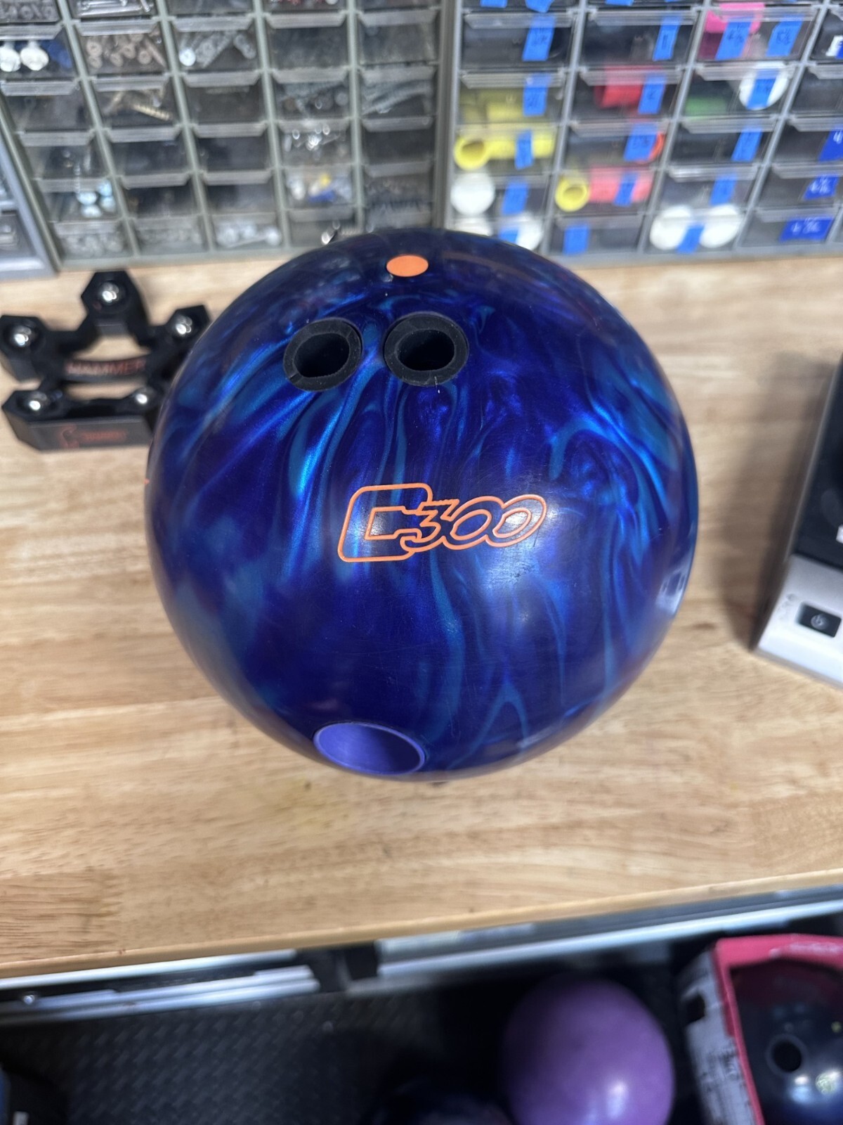USED - Bowling Ball - 15lb Columbia "KABOOM" - DRILLED WEIGHT 14lb 10oz thumbnail 4
