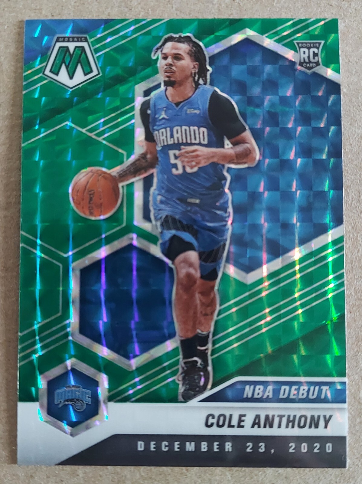 2020-21 Panini Mosaic COLE ANTHONY #268 Reactive Green Prizm Rookie RC Magic