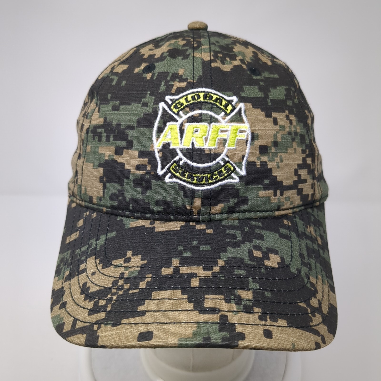 ARFF Global Services Strapback Hat Camouflage OS … - image 2
