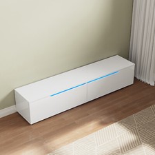 LED TV Fernsehschrank Schrank Hängend Lowboard Unterschrank Weiß Hochglanz 160cm