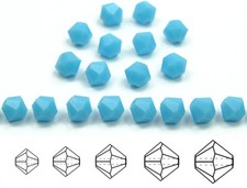 Czech Bicone Crystal Beads Opaque Blue Turquoise Rondelle Diamond 3mm 4mm 6mm