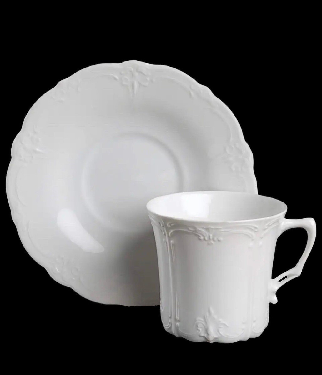 Tirschenreuth Baronesse White Cup & Saucer Mint! | eBay