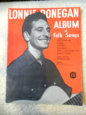 Lonnie Donegan Album mit Volksliedern. Klavier/Stimme