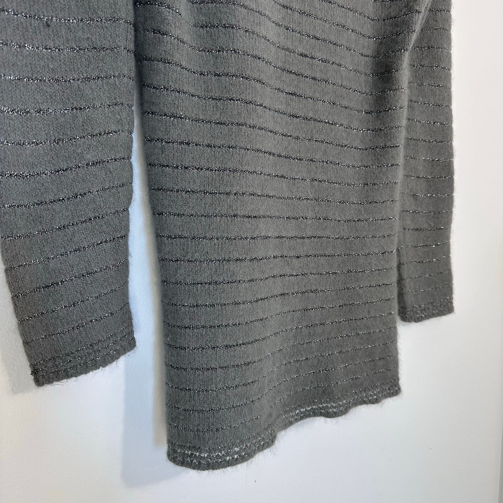 Isabel Marant 1501 Angora Striped Metallic Sweater | Gray | SZ 2 (XS)
