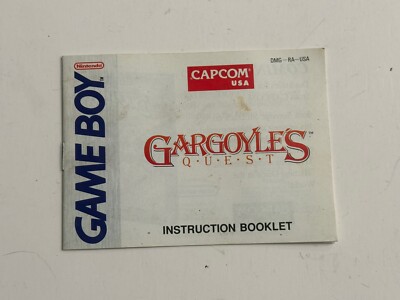 Gargoyle's Quest Nintendo Game Boy Instruction Manual Booklet ONLY