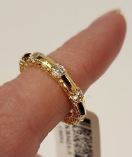 White Cubic Zirconia 18k Yellow Gold Over Sterling Silver Eternity Ring, Size 5