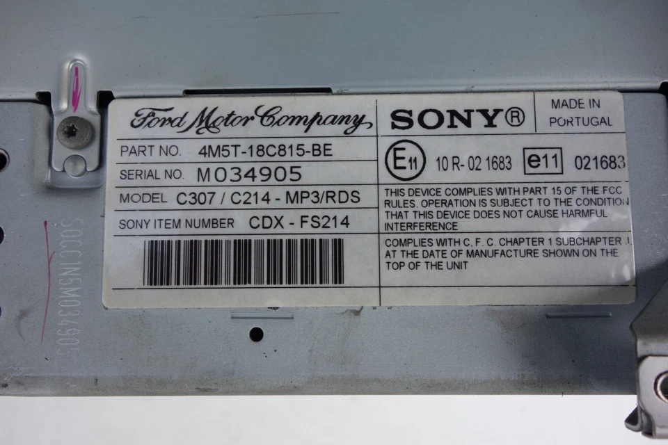 ⭐⭐⭐✅ ✅Radio Sony FORD FOCUS C-MAX Fiesta Galaxy  CD MP3  4M5T-18C815-BE✅ ✅⭐⭐⭐ - Bild 3 von 3