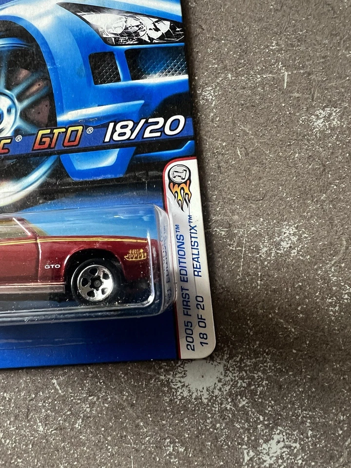 2005 Hot Wheels '69 Pontiac GTO 18/20 Dicast Car Maroon NEW First Editions - Image 2 of 4