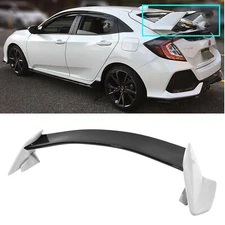 Black & White Rear Trunk Spoiler Wing Type-R For 2016-2021 Honda Civic Hatchback