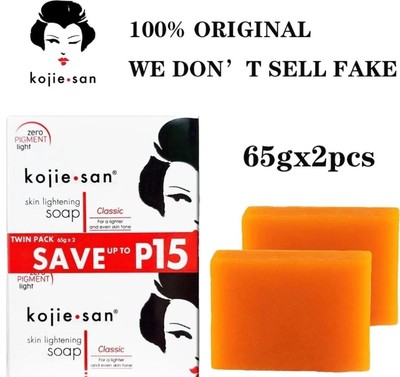 Original Kojie San Skin Lightening Kojic Acid Soap 65g x 3 Bars Expires 2026