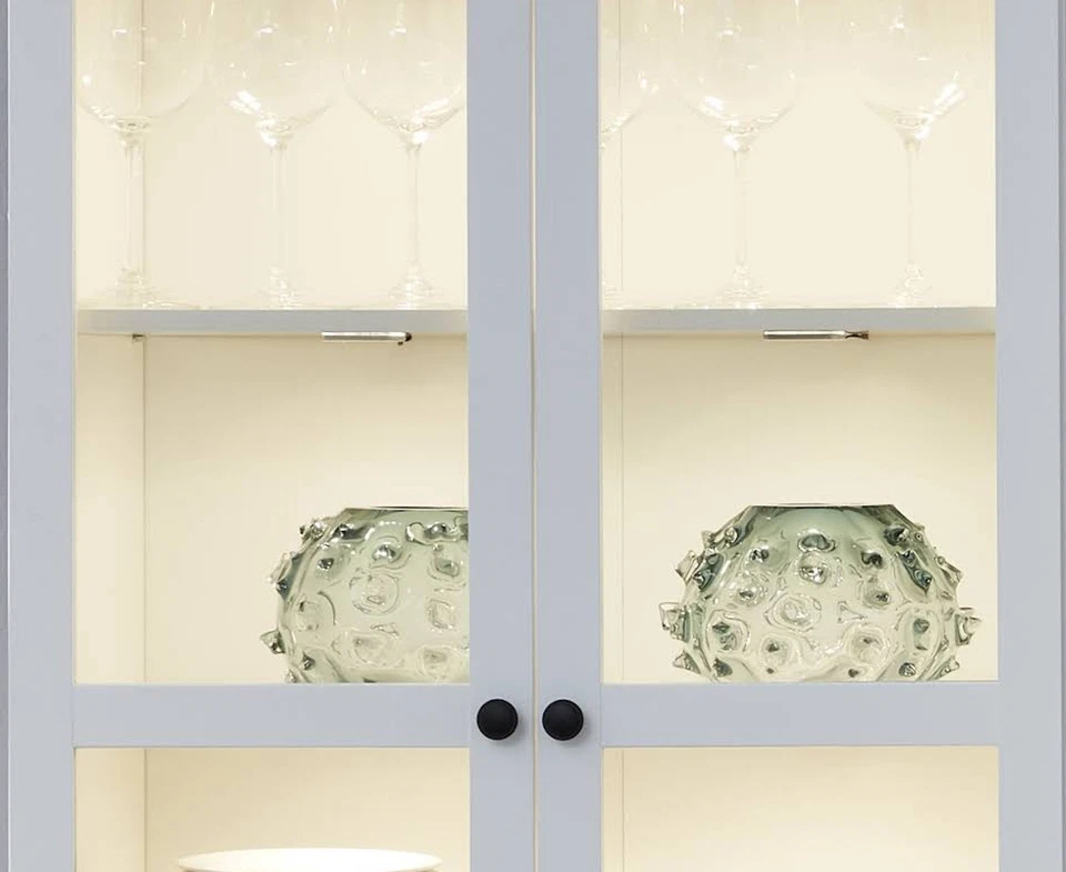 Vitrinenschrank weiß Landhaus Vitrine Wohnzimmer Esszimmer Schrank Baxter 80x196 - Bild 3 von 4