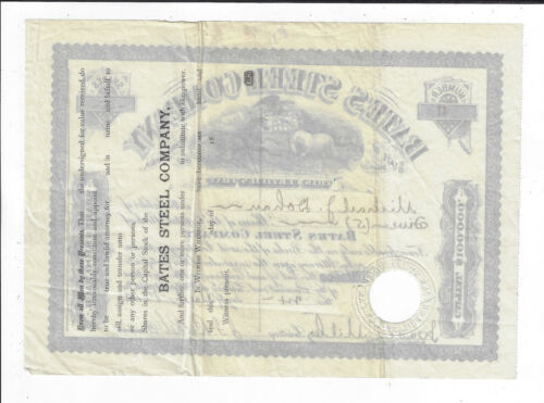 Certificado de acciones de Pennsylvania 1890 Bates Steel Company #41 Philadelphia - Imagen 2 de 2