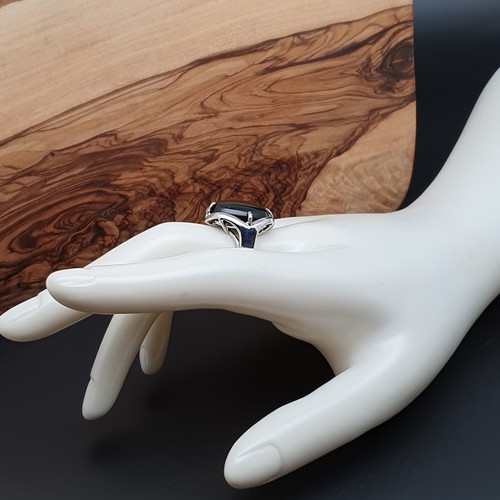 Oval Gemstone Ring Cocktail Chakra Natural Crystal Boho Adjustable Silver Plated - Picture 12 of 106
