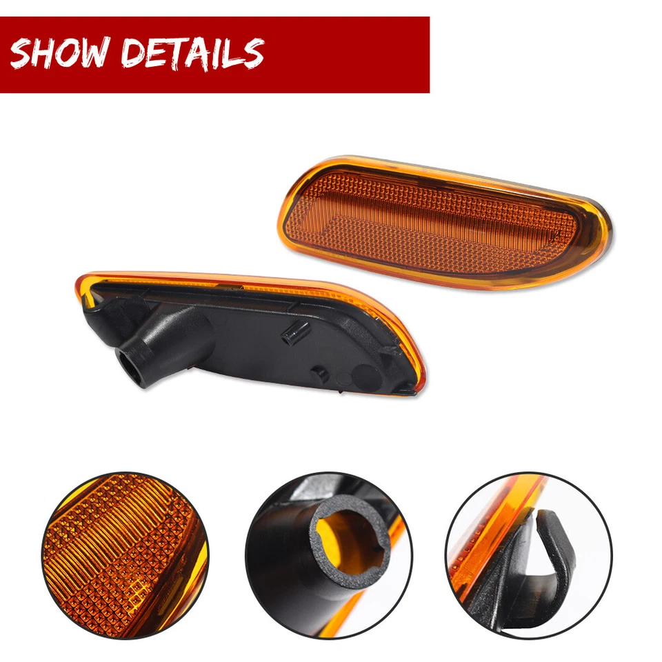 Conjunto de luzes de canto marcador frontal para 2002-07 Mercedes Benz C230 2001-2005 C240 - Imagem 3 de 4