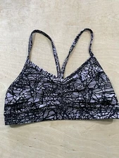 Old Navy Active Sports Bra Bralette Size M Black/ Purple Light Support