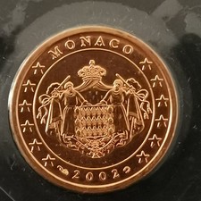 5 CENTS EURO 2002 1ER TYPE MONACO 40080 Ex. SCELLEE et ISSUE DU COFFRET BU / CEN